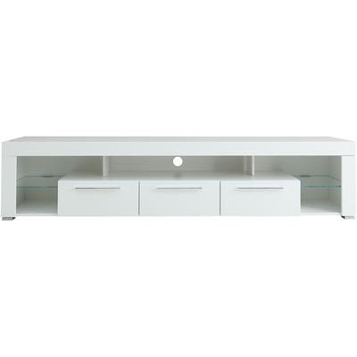 TV-Schrank STOLKOM "Goal", weiß (weiß dekor), B:200cm H:44cm T:44cm, Spanplatte, Schränke, 3 Schubkästen, 5 offenen Fächern, Stellmaß 200/44/44 cm Image