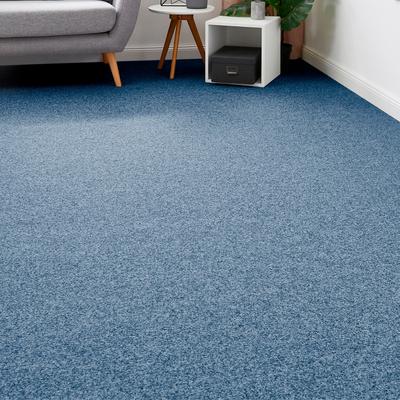 Teppichboden ANDIAMO "Invita, Nadelvlies, Made in Belgium", blau (denim), B:400cm H:5mm L:400cm, Kunstfaser, Teppiche, melierte Optik, Breite 200 cm oder 400 cm, robust & strapazierfähig Image