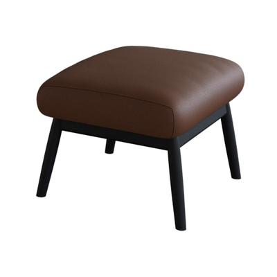 Polsterhocker FLEXLUX "Padova", braun (old chestnut braun), B:56cm H:36cm T:44cm, 100% Echteder, Hocker, Fußhocker für Ohrensessel, Fuß schwarz Image