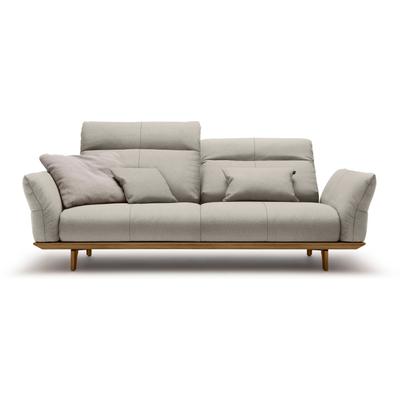 3-Sitzer "CR.460", bunt (graubeige, natur 044, 20), B:208cm H:103cm T:100cm, Chenille COCO (72% Polyester 15% Baumwolle 13% Polyacryl), CREATION BY ROLF BENZ, Sofas, Sockel in Nussbaum, Füße Nussbaum, Breite 208 cm Image