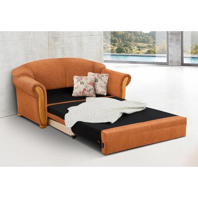 2-Sitzer HOME AFFAIRE "Milano, Schlafsofa im Landhaus-Stil, bequem, Liegefläche 188/124cm", orange (terrakotta), B:174cm H:87cm T:88cm, Chenille (70% Polyacryl, 30% Polyester) auf Korpus und Zierkissen, Sitz und Rücken im Blumenmuster... Image