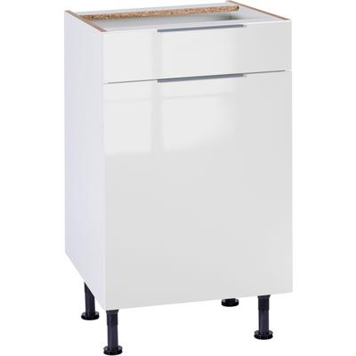 Unterschrank OPTIFIT "Tara", weiß (weiß glanz), B:50cm H:87cm T:58,4cm, Schränke, mit Vollauszug und Soft-Close-Funktion, Breite 50 cm Image