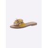 Pantolette HEINE, Damen, Gr. 41, bunt (gelb, bunt), Leder, Veloursleder, Glattleder, Glattleder, modisch, Schuhe