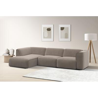 Ecksofa RAUM.ID "Merid L-Form, jederzeit durch Module erweiterbar, B/T/H: 295/162/70 cm", grau (taupe), B:295cm H:70cm T:162cm, 100% Polyester, Sofas, als Modul oder separat verwendbar, für individuelle Zusammenstellung, Topseller Image