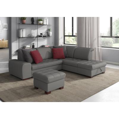 Ecksofa SIT & MORE "Luxor L-Form", grau, B:259cm H:82cm T:224cm, Luxus-Microfaser ALTARA NUBUCK (100% Polyester), Soft clean (98% Polyester, 2% Polyamid), Struktur fein (100% Polyester), Sofas, wahlweise mit Bettfunktion, Stauraum und... Image