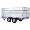 PKW-Anhänger STEMA "Rückwärtskipper 2,7 t", silber (silberfarben), KFZ-Anhänger, inkl. E-Hydraulikset und Gitteraufsatz