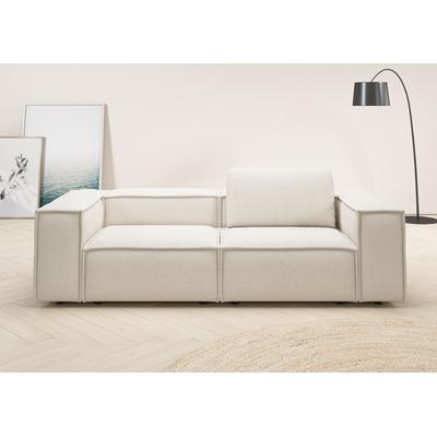 2-Sitzer PLACES OF STYLE "Watertown, modernes Sofa 246 cm breit, auch in Feincord", weiß, B:246cm H:68cm T:98cm, 96% Polyester, 4% Nylon, Sofas, stilvolles Sofa für 2 Personen mit extra breiter Sitzfläche Image