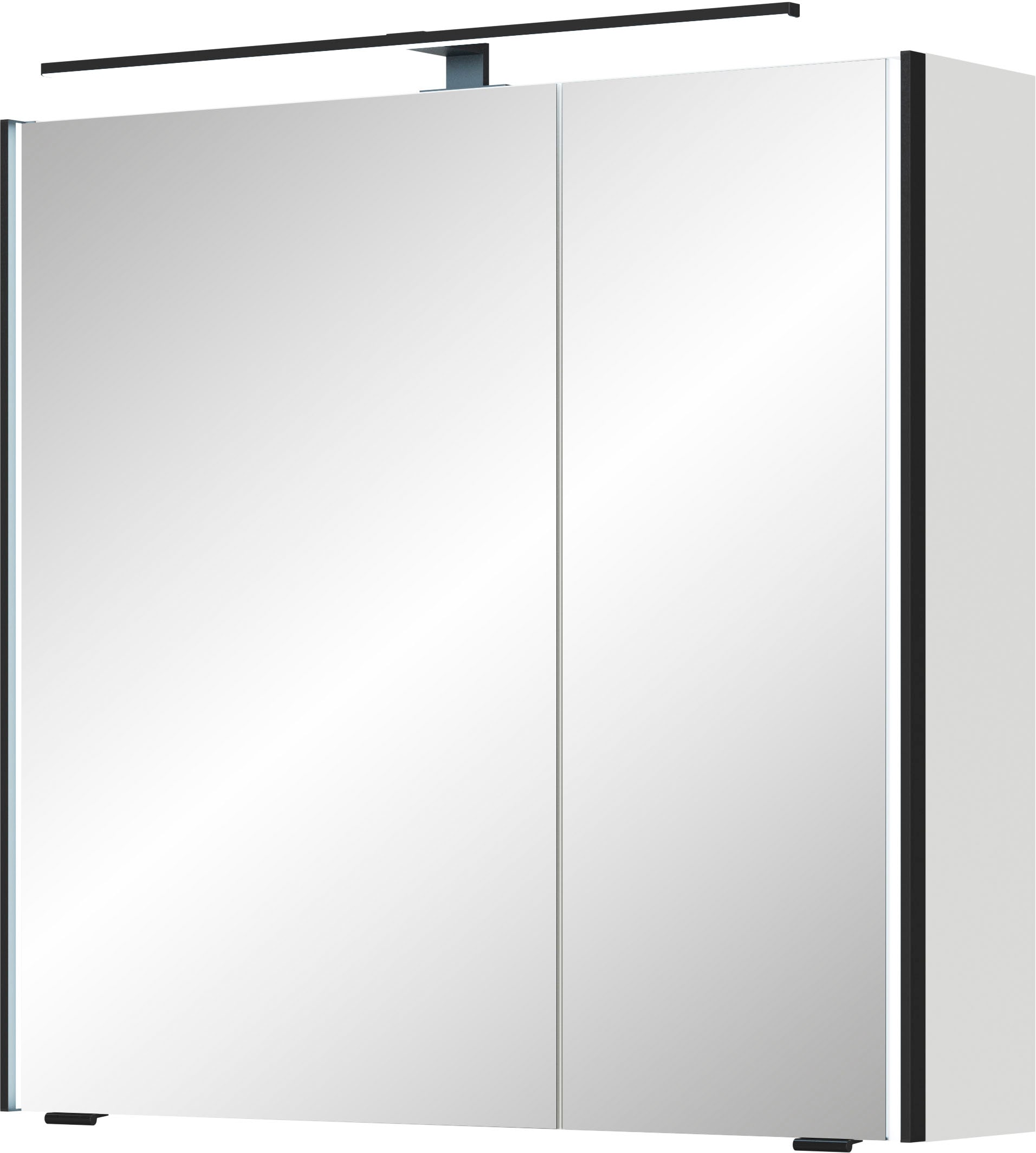 Spiegelschrank SAPHIR "Serie 7045 Badezimmer-Spiegelschrank inkl. LED-Beleuchtung, 2 Türen", weiß (weiß glanz), B:73,2cm H:70,3cm T:17cm, Spanplatte, Schränke, Badschrank 73,2 cm breit, inkl. LEDplus Schalter und Türdämpfer Image