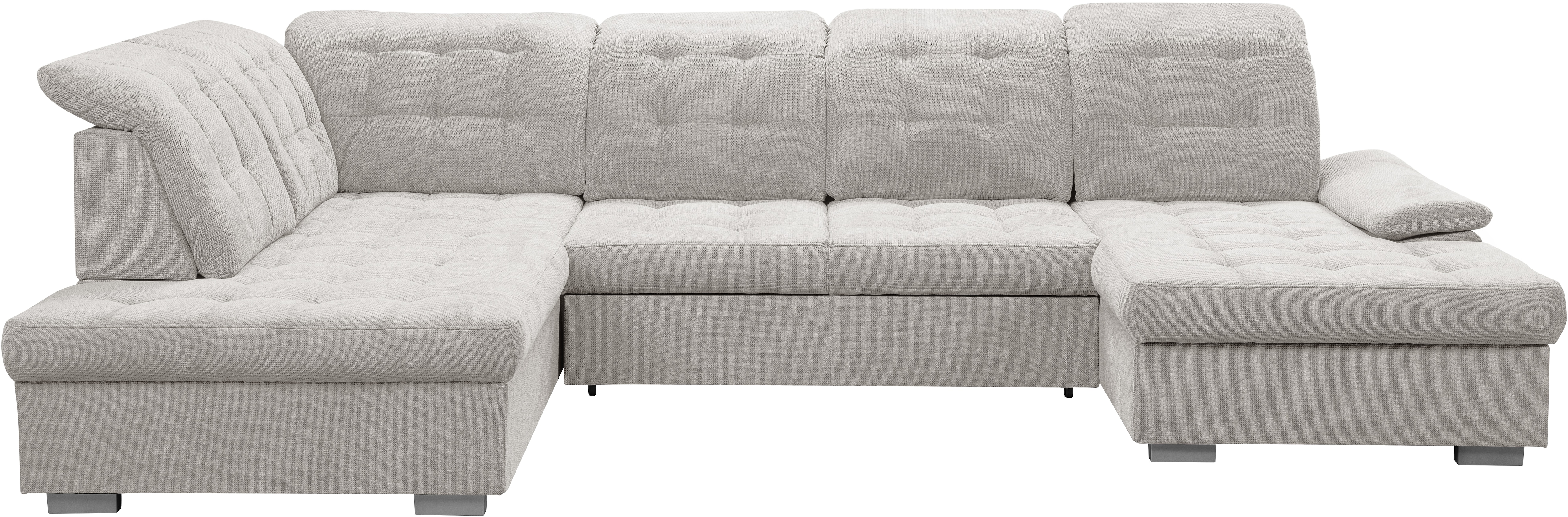 Wohnlandschaft WERK2 "Kordula-New Multifunktion Couch, Breite 332cm, bequem, U-Form", beige (creme), B:332cm H:105cm T:217cm, 92% Polyester, 8% Nylon, Sofas, Wohnlandschaft, Sofa in U-Form mit Schlaffunktion & Bettkasten, Schlafcouch