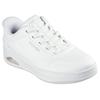 Slip-On Sneaker SKECHERS "UNO CTL", Damen, Gr. 35, weiß, Lederimitat, Mesh, sportlich, Schuhe, Freizeitschuh, Schnürschuh mit elastischen Schnürsenkeln