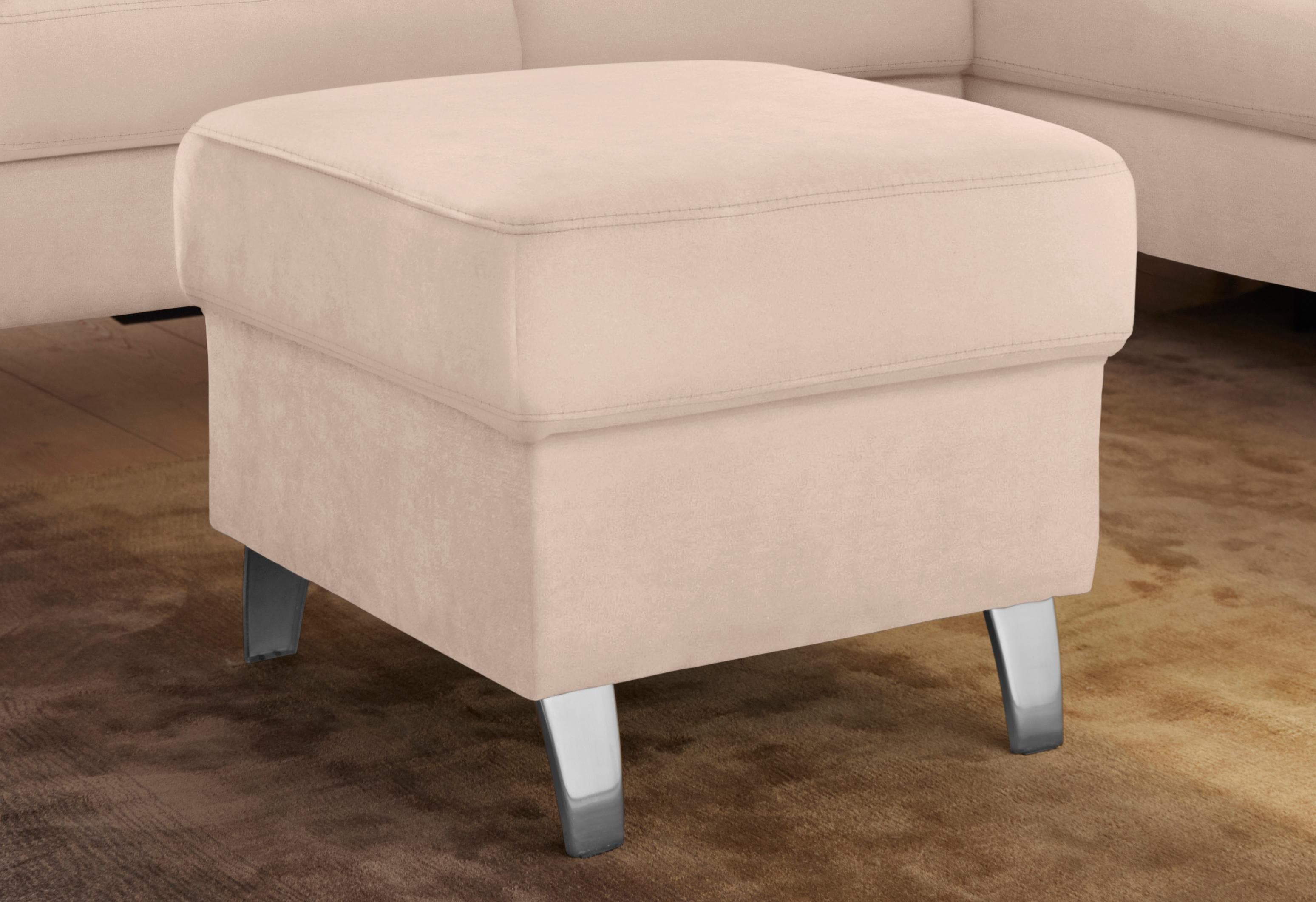 Hocker SIT & MORE "Arngast", beige (creme), B:58cm H:48cm T:58cm, Luxus-Microfaser ALTARA NUBUCK (100% Polyester);Struktur (100% Polyester);Flachgewebe (90% Polyester; 10% Polyamid), Hocker