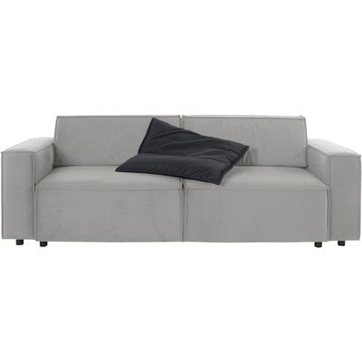 Schlafsofa INOSIGN "Marva", blau (grau, marineblau), B:245cm H:90cm T:102cm, 100% Polyester, Sofas, incl. Bettfunktion und Bettkasten, Federkern Image