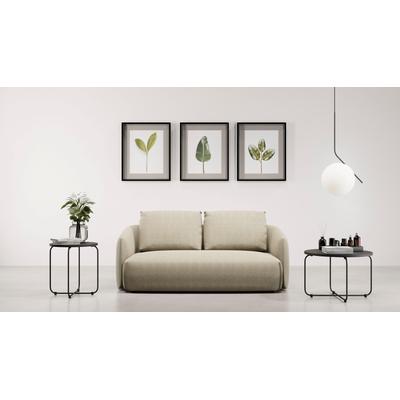 2-Sitzer TRENDMANUFAKTUR "Shawn Designsofa, elegant geschwungen Armlehnen, bequem", beige (sand), B:192cm H:87cm T:99cm, 95% Polyester, 5% Polyacryl, Sofas, organischer Form, mit hochwertigem Bezug Image
