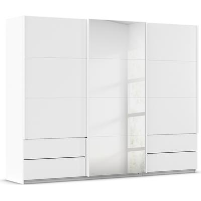 Schwebetürenschrank RAUCH "Kleiderschrank Schrank Garderobe Wäscheschrank ELARA mit Spiegel", weiß (alpinweiß), B:271cm H:210cm T:62cm, Holzwerkstoff, Schränke, praktische Schubladen optional farblich abgesetzt MADE IN GERMANY Image