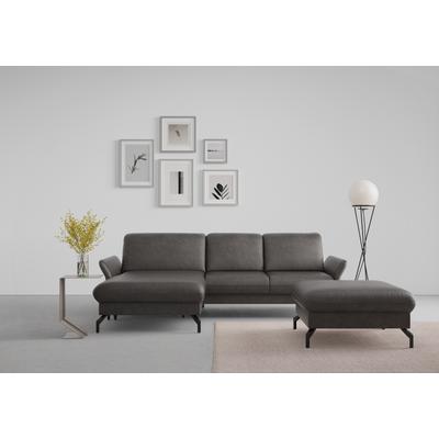 Ecksofa SIT & MORE "Fashion L-Form", grau (anthrazit), B:253cm H:84cm T:165cm, Sofas, wahlweise mit Kopfteilverstellung und Vorziehsitz, motorisch Image