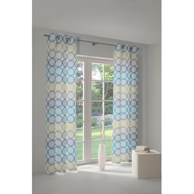 Vorhang WIRTH "Zirbello" Gr. 2, blau, B:132cm H:175cm, Jacquard, Baumwolle, Polyester, Gardinen Image
