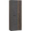 Schuhschrank FORTE "NET306", grau (old, vintage, betonoptik dunkelgrau), B:68,7cm H:181,1cm T:36,5cm, Spanplatte, Schränke, Schuhschrank, inklusive Einlegböden, verschiedene Dekore