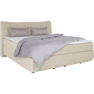 Boxspringbett LEONIQUE "Océane", rosa (rosewood), B:190cm L:221cm, Komplettbetten, Boxspringbett, Bodenfrei- wirkt freischwebend, verschiedene Härtegrade (auch H4) Image