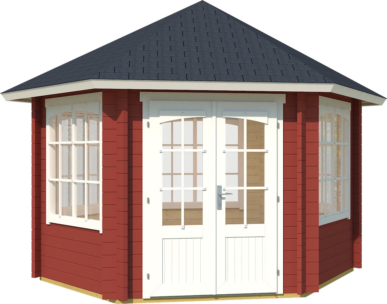 Pavillon LASITA MAJA "Ilmenau", rot, B/H/T: 420cm x 3.066cm x 363,7cm, Pavillons, BxT: 420x363,7 cm, Fichtenholz Image