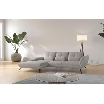Ecksofa PLACES OF STYLE "Mikado L-Form", grau (hellgrau), B:276cm H:88cm T:183cm, 100% Polyester, Sofas, inkl. Sitztiefenverstellung und Armteilverstellung Image