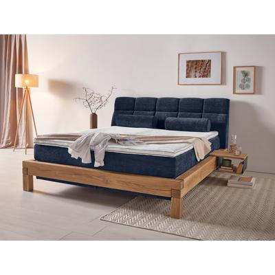 Boxspringbett HOME AFFAIRE "Villads", blau, B:199cm L:231cm, Komplettbetten, Boxspringbett, Liegefläche: 180/200 cm, Inside-Boxspring-Unterbau, recycelte Stoffe Image