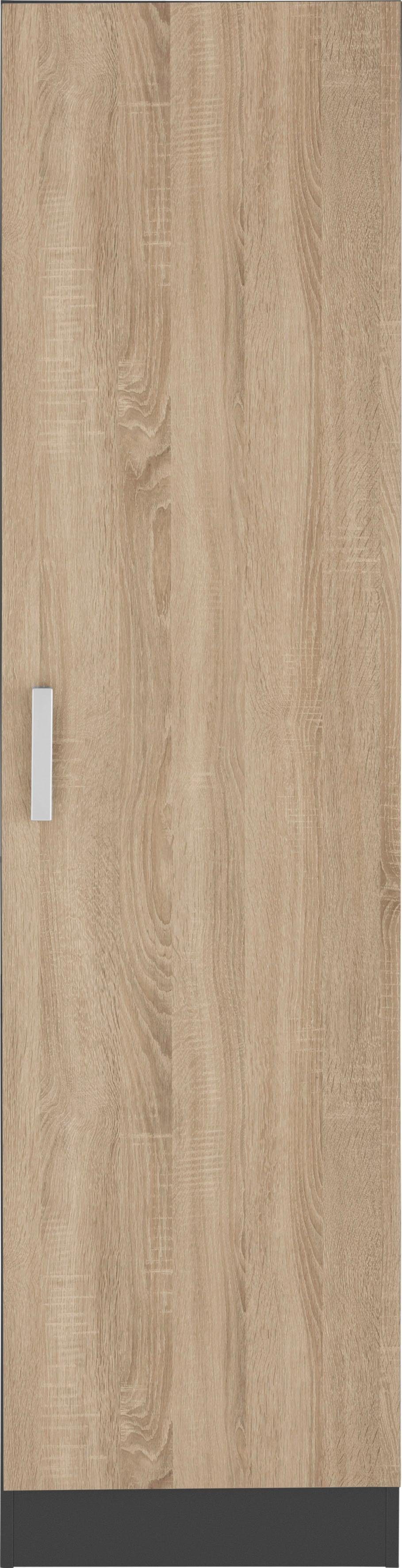 Vorratsschrank KOCHSTATION "KS-Gera", grau (eiche, anthrazit), B:50cm H:200cm T:60cm, Spanplatte, Schränke, Breite 50 cm