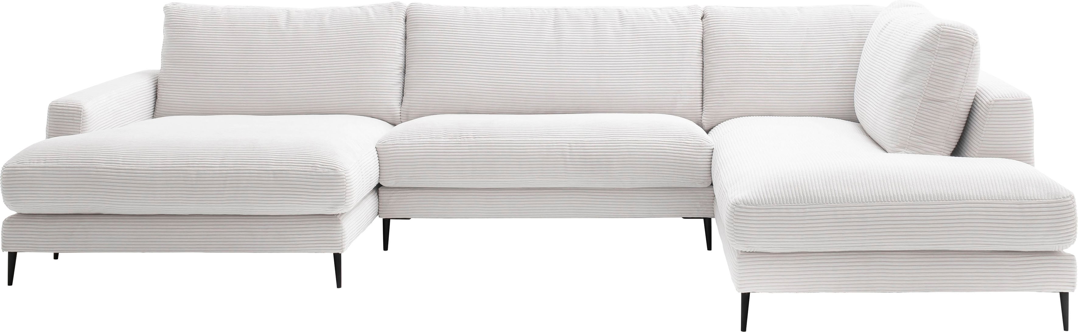 Wohnlandschaft INOSIGN "Downtown XXL B/T/H: 341/223/84 cm Loungemöbel zum Relaxen", weiß, B:341cm H:84cm T:223cm, 88% Polyester, 12% Polyacryl, Sofas, weicher Sitzkomfort, Cord-Bezug, weicher Sitzkomfort U-Form