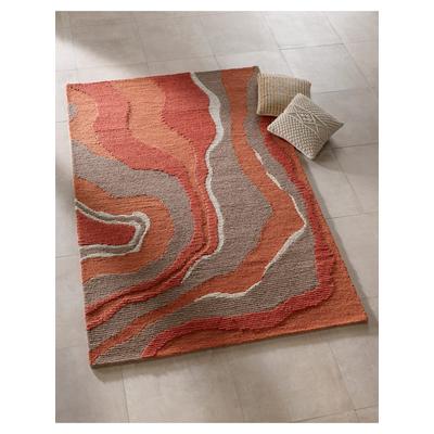 Teppich HEINE HOME Gr. 3, orange (terra, taupe), B:120cm H:12mm L:180cm, Wolle, Schurwolle, Teppiche Image