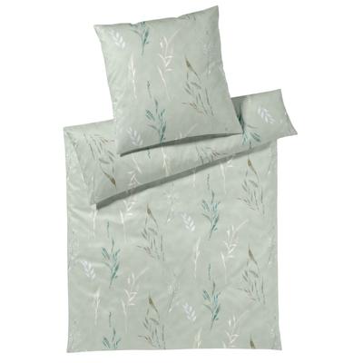 Bettwäsche ELEGANTE "Ensemble", grün (salbei), B/L: 155cm x 220cm, , Jersey, B/L: 80cm x 80cm, Jersey, Obermaterial: 50% Baumwolle, 50% Leinen, Bettwäsche, angenehmes Hautgefühl Image