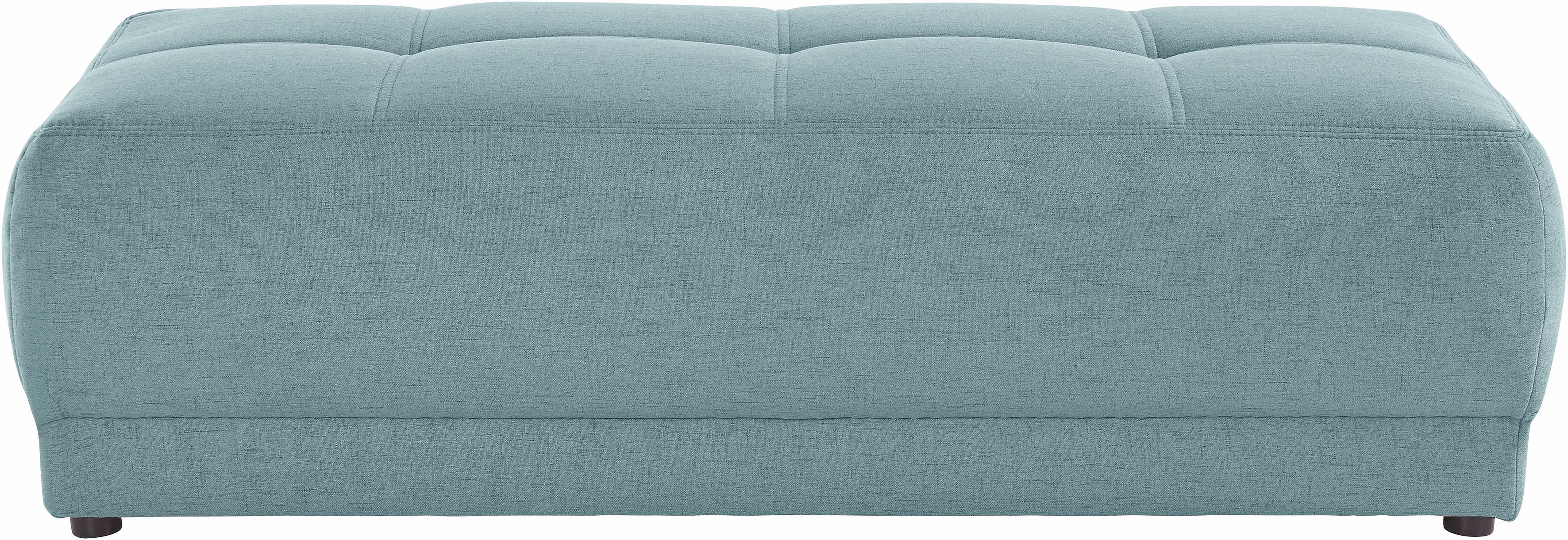 Hocker DOMO COLLECTION "Ava", blau (aqua), B:150cm H:44cm T:67cm, Struktur (100% Polyester);Microfaser PRIMABELLE (100% Polyester);Kunstleder SOFTLUX;Struktur fein (100% Polyester), Hocker, Polsterhocker