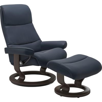 Relaxsessel STRESSLESS "View", blau (oxford blau paloma), B:78cm H:105cm T:78cm, Leder BATICK: BATICK ist ein leicht korrigiertes, durchgefärbtes und genarbtes Möbelleder, bei dem die meisten Unebenheiten und Spuren in der Regel entfernt wurden.,... Image