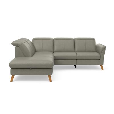 Ecksofa SIT & MORE "Romero L-Form", grau, B:250cm H:91cm T:220cm, 100% Polyester, Sofas, wahlweise mit oder ohne TV-Funktion, Bettfunktion, Bettkasten Image