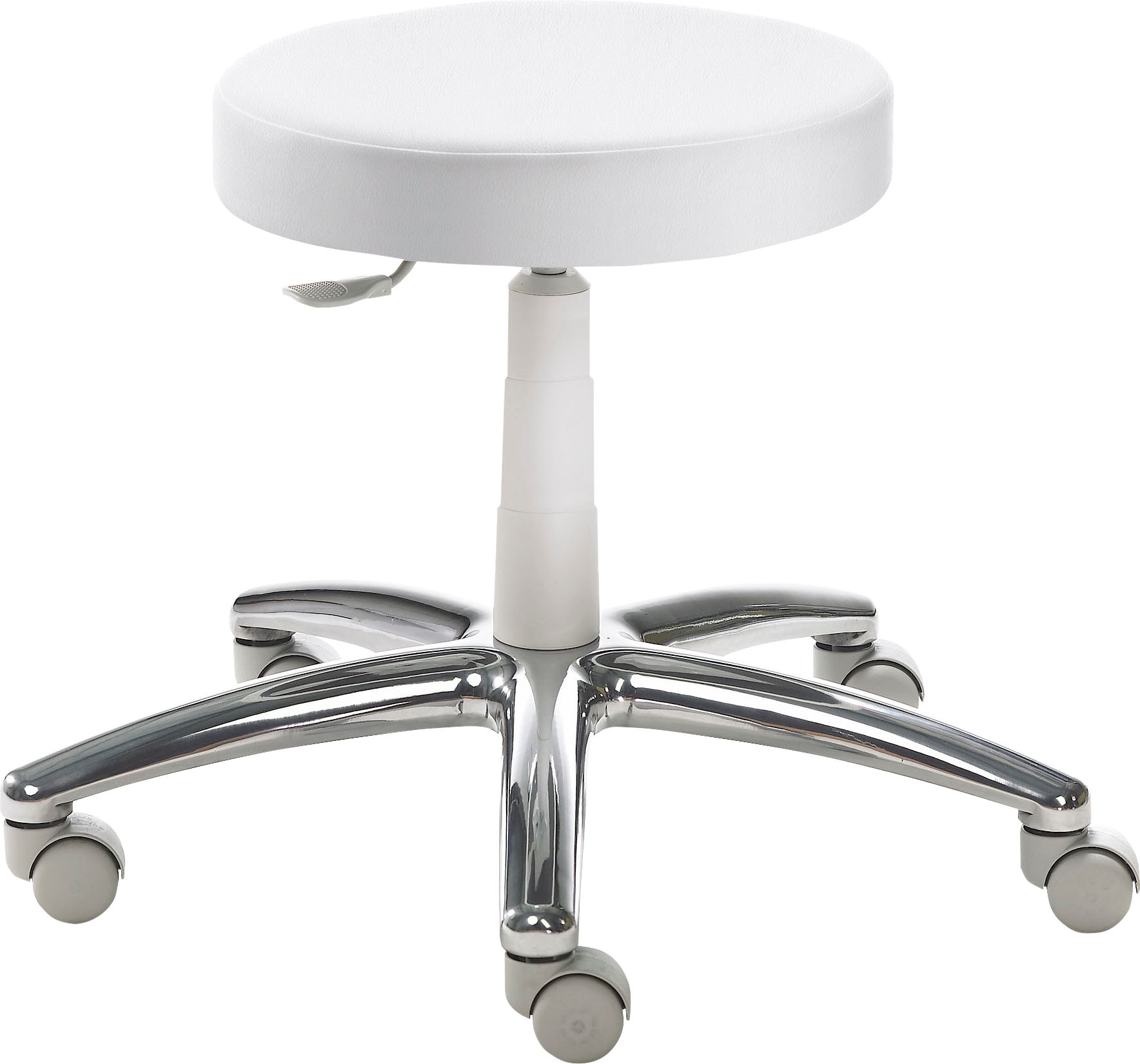 Drehhocker MAYER SITZMÖBEL "1256", weiß (polarweiß), B:66cm H:40cm T:66cm, 100% Polyesterstrick mit Beschichtung 100% Vinyl, Hocker, Drehhocker 1256