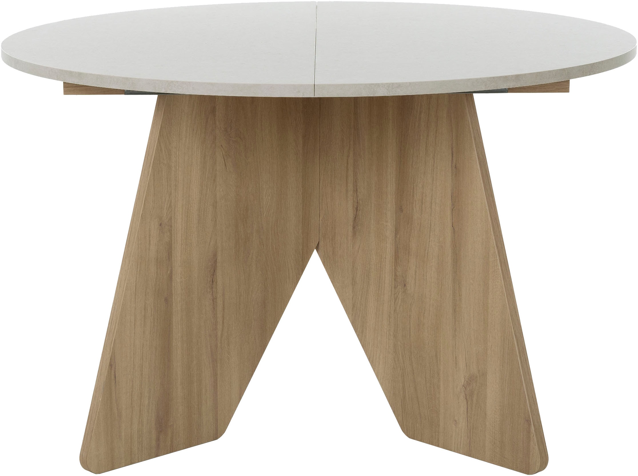 Esstisch GAMI "GALEO", bocage, eiche nachbildung, melamin mineral gravity, bocage, eiche nachbildung, melamine mineral gravity, B:120cm H:74cm T:120cm, Tische, Runder Tisch mit 1 Ausziehplatte