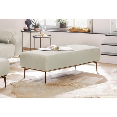 Polsterhocker W.SCHILLIG "run", weiß (cream weiß z73), B:150cm H:46cm T:60cm, Longlife Xtra-Leder Z73: Naturwalkleder der Luxusklasse aus den erlesensten Rohhäuten. Hautstärke 1, 1 u2013 1, 3 mm, ROHLEDER Chenille-Flachgewebe Q2 W77 (68% Polyacryl,... Image