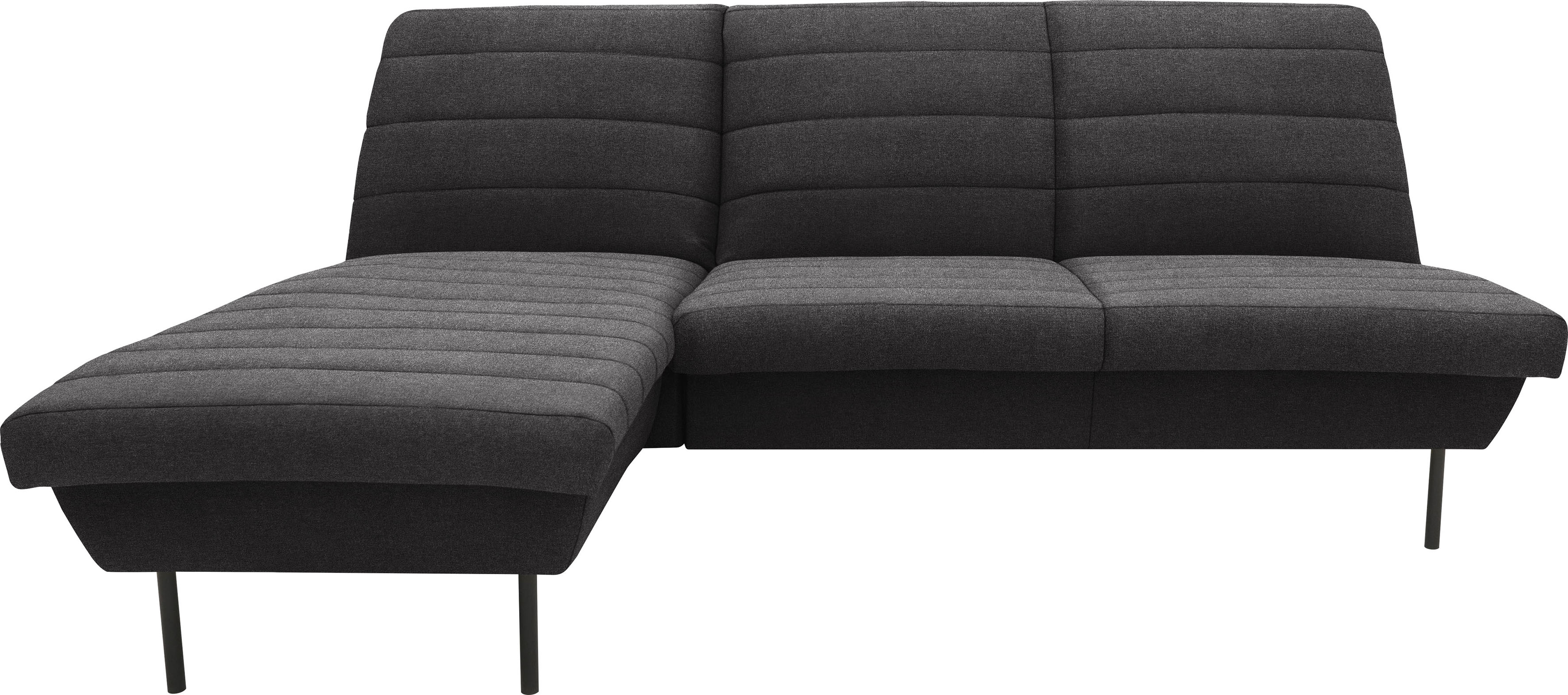 Ecksofa "LOOKS IX L-Form", grau (anthrazit), B:214cm H:92cm T:168cm, 100% Polyester, LOOKS BY WOLFGANG JOOP, Sofas, Quersteppung, ohne Armlehnen