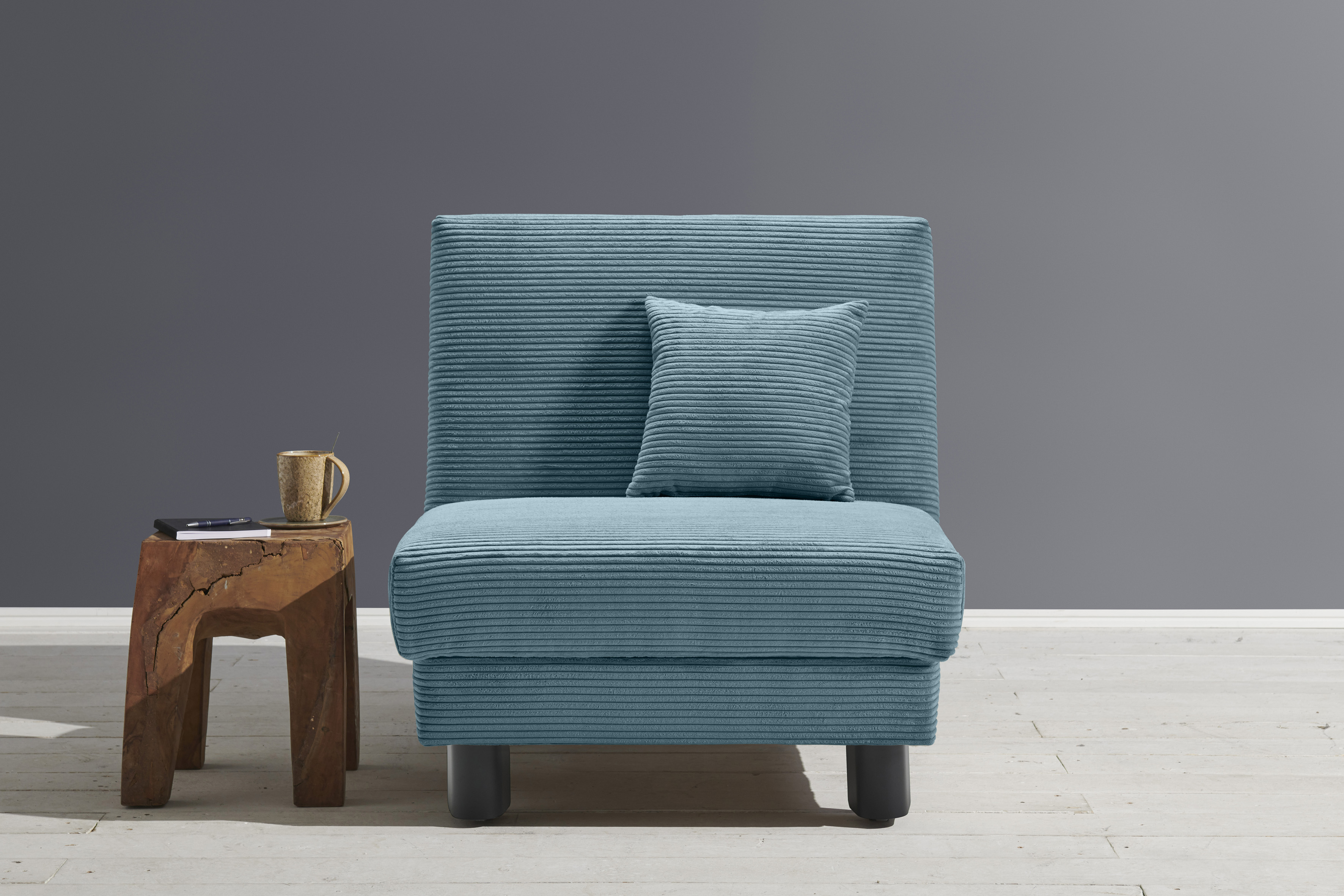 Sessel ELL + ELL "Enny", blau (petrol), B:85cm H:85cm T:100cm, 92% Polyester 8% Nylon, Sessel, Schlafsessel Einzelsessel