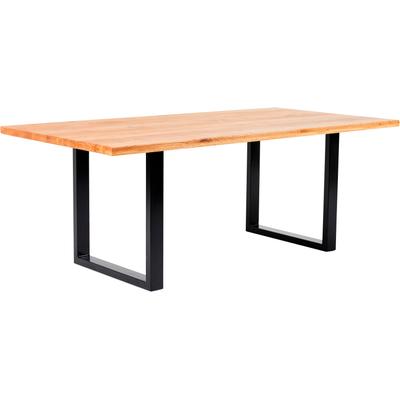 Esstisch MASSIVLINE & MORE "Jakarta, Küchentisch, Tisch, Esstisch, Holztisch", u, gestell,braun, schwarz, braun, B:180cm H:76cm T:90cm, Tische, Platte massiv, Gestell Metall pulverbeschichtet schwarz Image