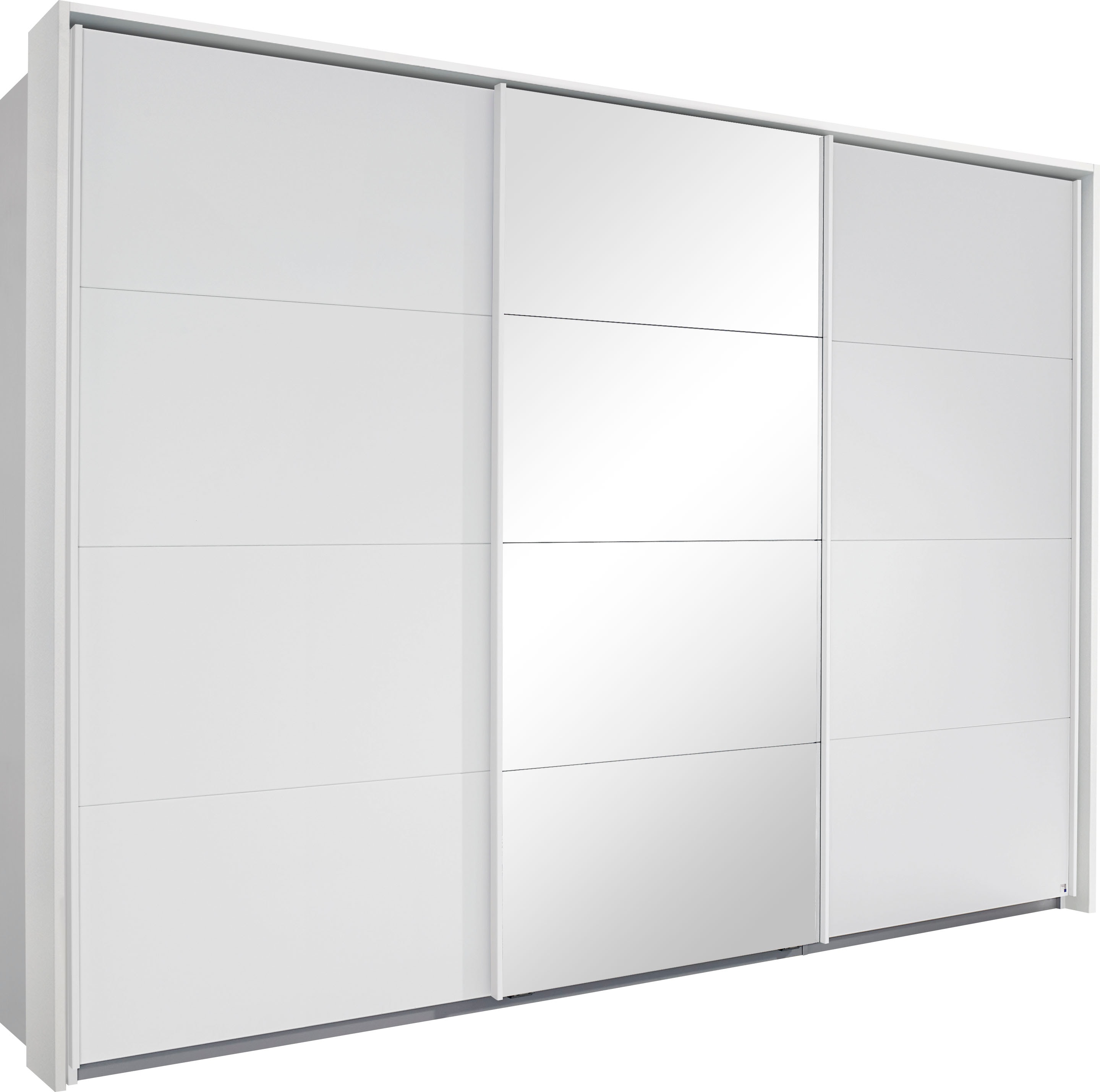 Schwebetürenschrank RAUCH "Kleiderschrank Schrank Garderobe Schlafzimmerschrank TUBONA", weiß, B:278cm H:214cm T:64cm, Holzwerkstoff, Schränke, Schwebetürenschrank Kleiderschrank, mit umfangreicher Innenausstattung und Passepartout MADE IN GERMANY