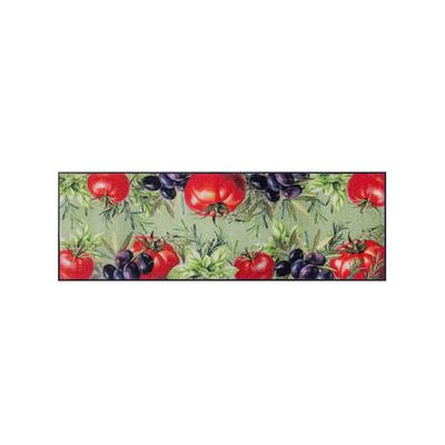 Fußmatte, grün (grün, rot), B:60cm H:7mm L:180cm, Polyamid, Polyamid, Teppiche Image