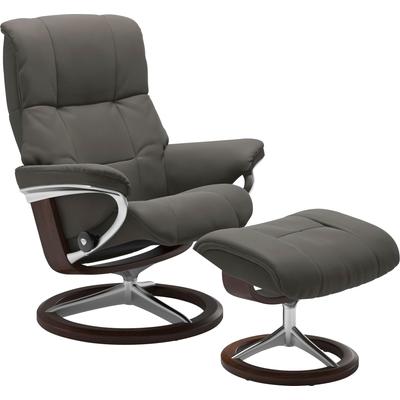 Relaxsessel STRESSLESS "Mayfair", grau (metal grau paloma), B:83cm H:102cm T:73cm, Leder BATICK: BATICK ist ein leicht korrigiertes, durchgefärbtes und genarbtes Möbelleder, bei dem die meisten Unebenheiten und Spuren in der Regel entfernt wurden.,... Image