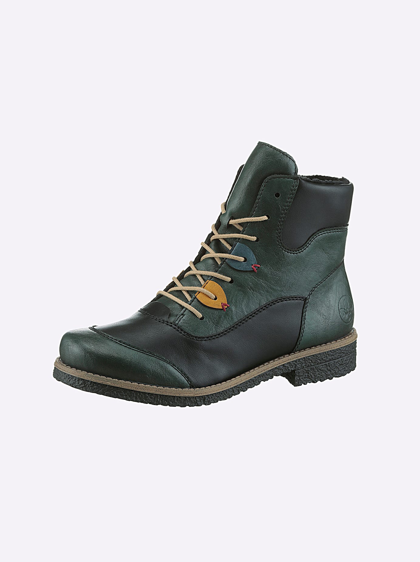 Stiefelette RIEKER, Damen, Gr. 42, grün (jade), Lederimitat, Sportlich, Schuhe