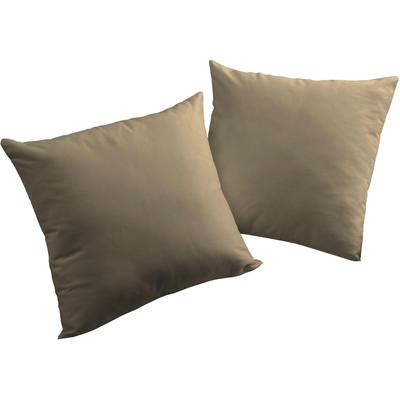 Dekokissen WIRTH "Newbury" Gr. 1, braun (schlamm, unifarben), B:40cm L:40cm, Baumwolle, Polyester, Dekokissen_Sitzkissen_Kissenhüllen, Kissenhülle ohne Füllung, 2 Stück Image