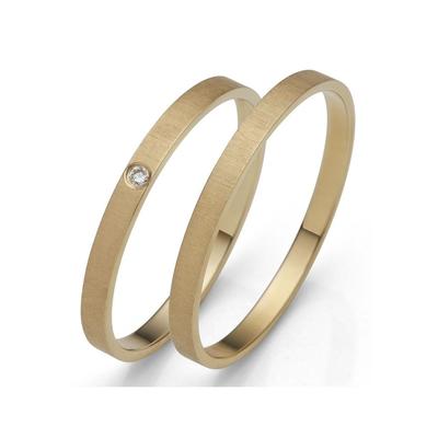 Trauring FIRETTI "Schmuck Geschenk Gold 375 Hochzeit Ehering "LIEBE" Gr. 58, gold (gelbgoldfarben), Fingerringe, 58, 0,005 ct SI = kleine Einschlüsse mit Brillant, Gelbgold 375, 2,0mm, Made in Germany, wahlweise mit oder ohne Brillant Image