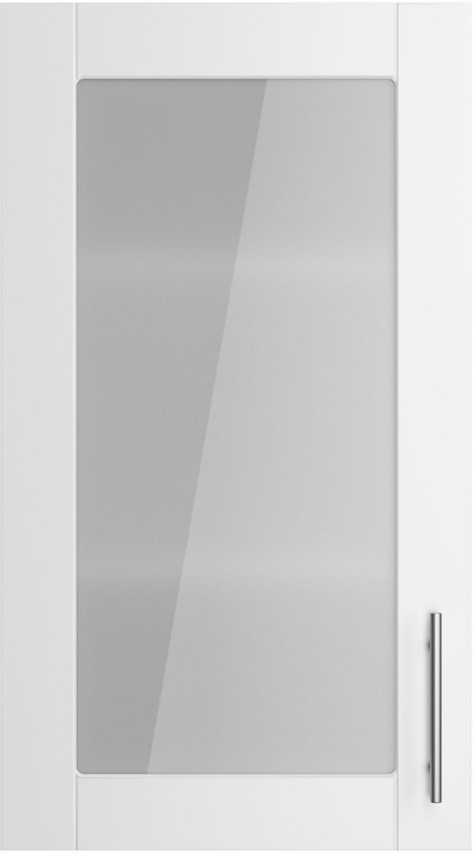 Glashängeschrank KOCHSTATION "KS-Ahus", braun (weiß matt, wildeiche nachbildung), B:50cm H:89,6cm T:34,9cm, Schränke, Glashängeschrank, Breite 50 cm Image