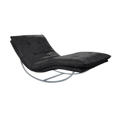 Relaxliege W.SCHILLIG "daily dreams", grau (anthrazit s37), B:95cm H:85cm T:169cm, Stoff S37 (100% Polyester), Sofas, in Waffelkissen-Optik, Schaukelgestell silber matt, in 2 Breiten Image