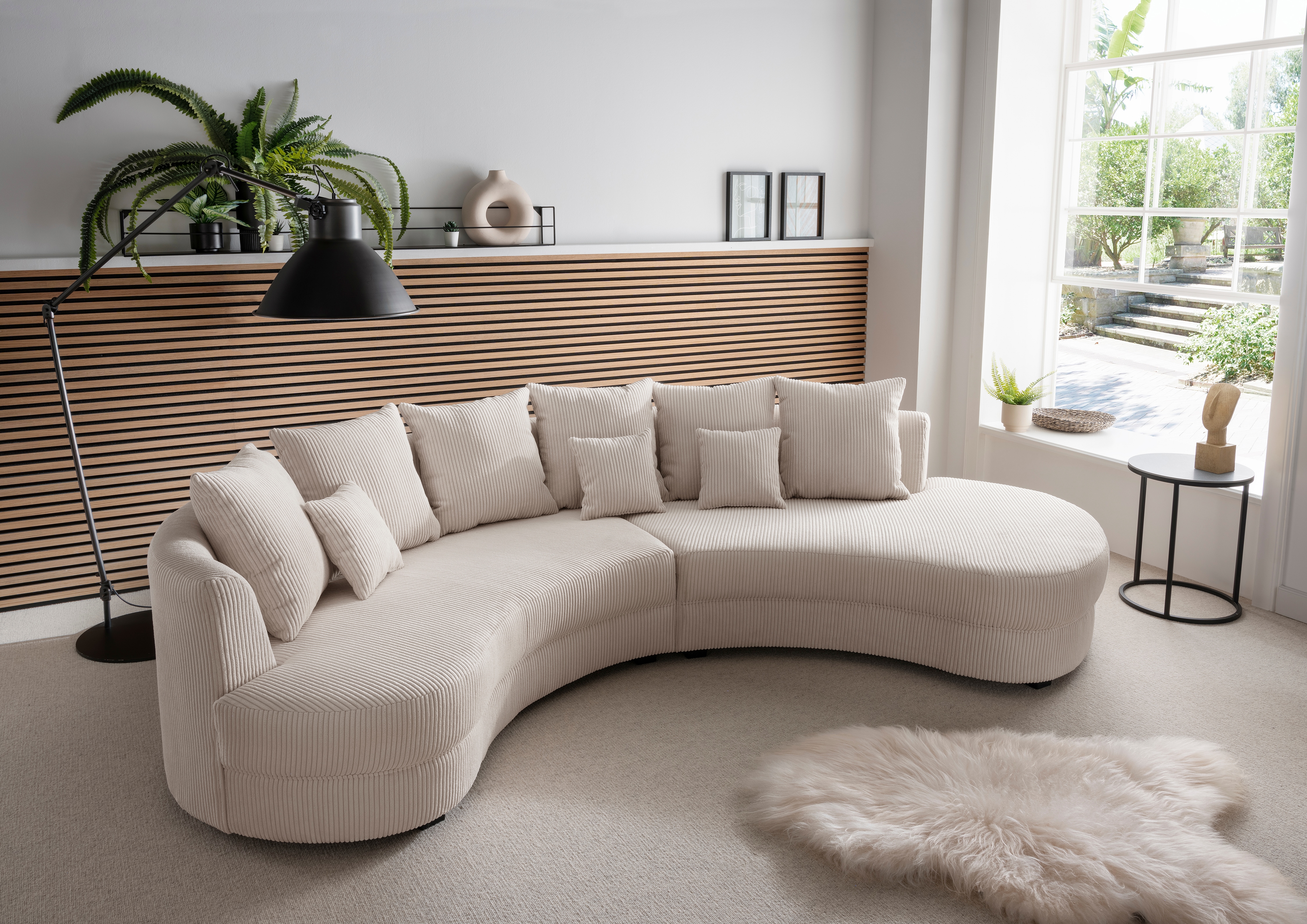 Ecksofa INOSIGN "Limoncello organische Formensprache, OTTOs Choice, L-Form", beige, B:287cm H:76cm T:160cm, 100% Polyester, Sofas, ergonomische Form, Topseller