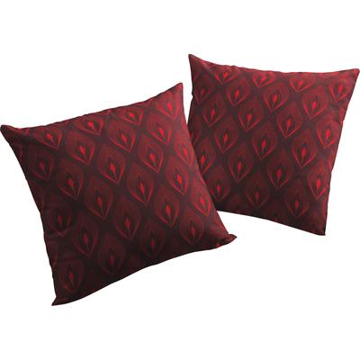 Dekokissen ADAM "Feathers", rot (dunkelrot, rot, bedruckt), B:40cm L:40cm, Baumwolle, Dekokissen_Sitzkissen_Kissenhüllen, GOTS zertifiziert, Kissenhülle ohne Füllung, 1 Stück Image