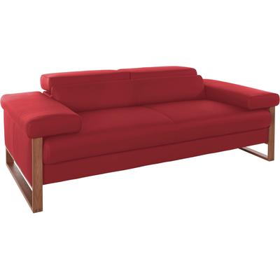 2-Sitzer W.SCHILLIG "finn", rot (ruby rot z59), B:210cm H:71cm T:106cm, Flachgewebe S22 (100% Polyester), Stoff S37 (100% Polyester), Longlife Xtra-Leder Z59: Glattleder mit modischer Prägung. Hautstärke 0, 9 - 1, 1 mm, Sofas, German Design Award... Image