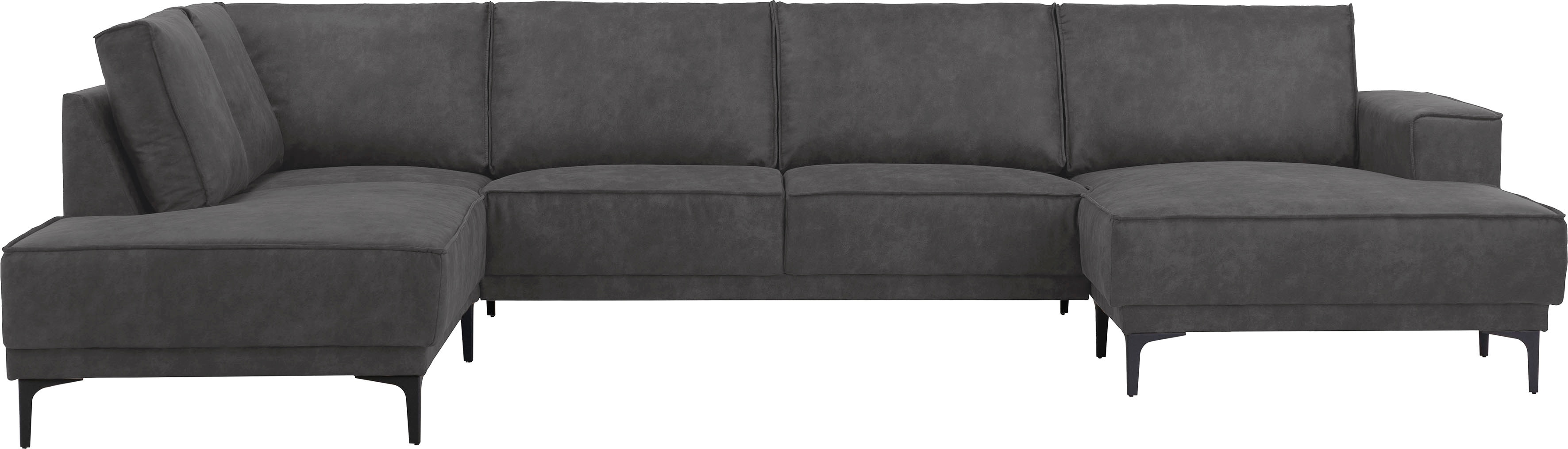 Wohnlandschaft OTTO HOME "XXL Sofa Oland, Struktur, Flachgewebe, Luxus-Microfaser, Boucle", grau (anthrazit), B:345cm H:85cm T:210cm, Struktur weich (100% Polyester);Luxus-Microfaser (100% Polyester);Webstoff (100% Polyester), Sofas, Wohnlandschaft,...